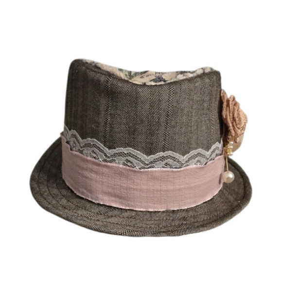 Upcycled Hand Crafted On a Vintage Goorin Bros Fedora Size Medium main image 8